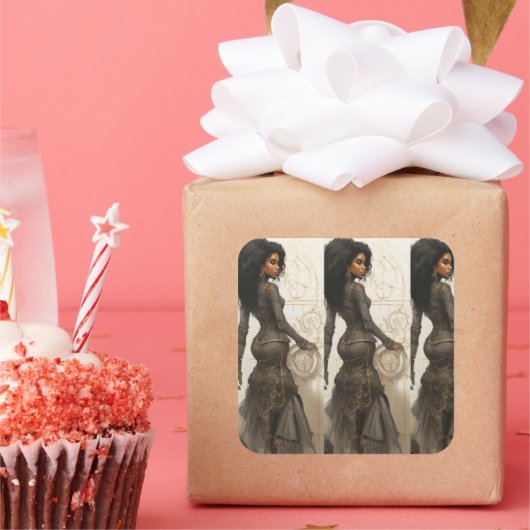 Technisch zwaar vierkante sticker (Feest)