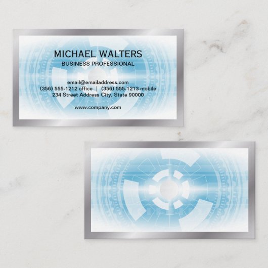 Technische achtergrond | Zilveren grens Visitekaartje (Voorkant / Achterkant)