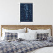 Technische Blauwdruk Robothand Canvas Afdruk (Insitu (Slaapkamer))