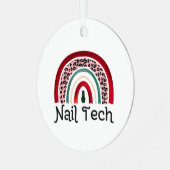 Technische cadeau voor nagels - kerstregenboog metalen ornament (Voorkant links)