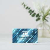 Technische computer Logo | Binaire code achtergron Visitekaartje (Staand voorkant)