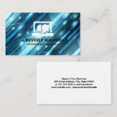 Technische computer Logo | Binaire code achtergron Visitekaartje (Voorkant / Achterkant)