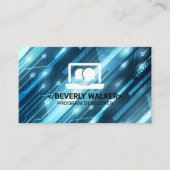 Technische computer Logo | Binaire code achtergron Visitekaartje (Voorkant)