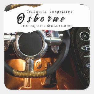 Technische controle van de reparatie van de huren vierkante sticker