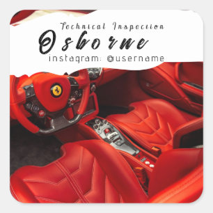 Technische controle van de reparatie van de huren vierkante sticker