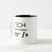 Technische docenten hebben een break-design nodig tweekleurige koffiemok (Voorkant links)