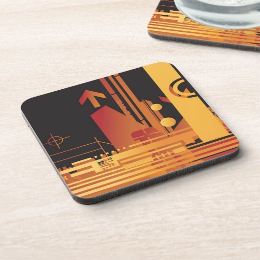 Technische halftone achtergrond 2 drankjes onderzetter (Linkerzijde)