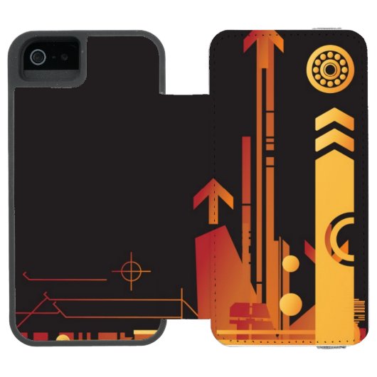 Technische halftone achtergrond 2 incipio iPhone portemonnee hoesje (Agenda Open)