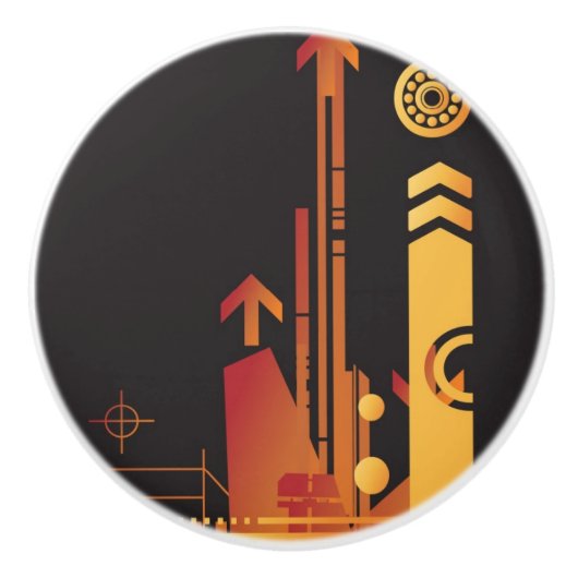 Technische halftone achtergrond 2 keramische knop (Voorkant)