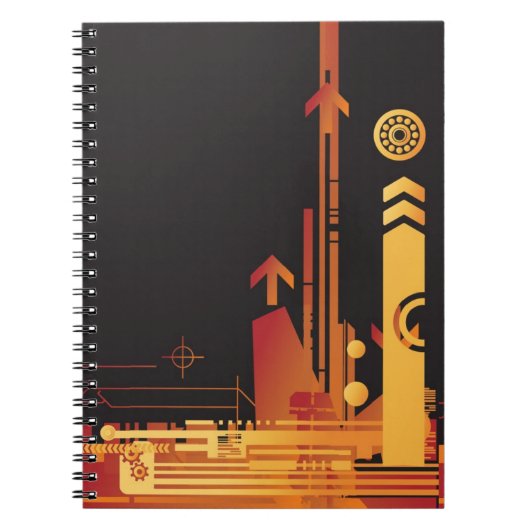 Technische halftone achtergrond 2 notitieboek (Voorkant)