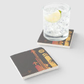 Technische halftone achtergrond 2 stenen onderzetter (Zijkant)