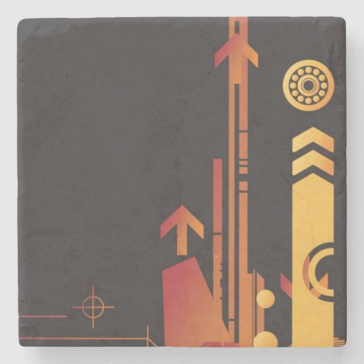 Technische halftone achtergrond 2 stenen onderzetter (Voorkant)