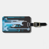 Technische halftone achtergrond 3 bagagelabel (Voorkant horizontaal)