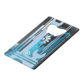 Technische halftone achtergrond 3 creditkaart flessenopener (Voorkant Gekanteld)