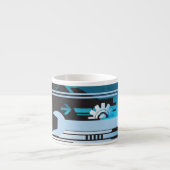 Technische halftone achtergrond 3 espresso kop (Voorkant)