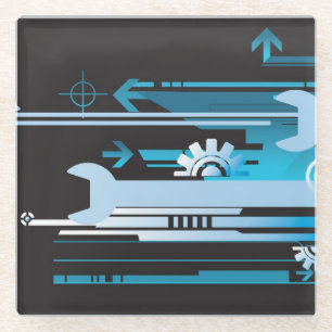 Technische halftone achtergrond 3 glazen onderzetter