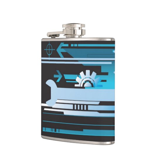 Technische halftone achtergrond 3 heupfles (Links)