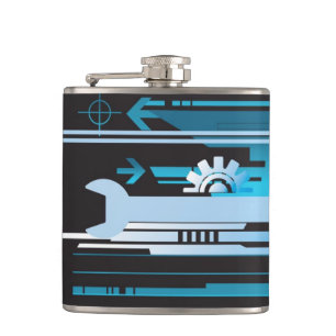 Technische halftone achtergrond 3 heupfles