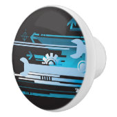 Technische halftone achtergrond 3 keramische knop (Rechts)