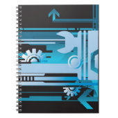 Technische halftone achtergrond 3 notitieboek (Voorkant)