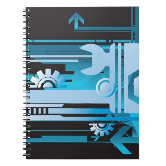 Technische halftone achtergrond 3 notitieboek (Voorkant)
