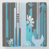 Technische halftone achtergrond 3 stenen onderzetter (Voorkant)