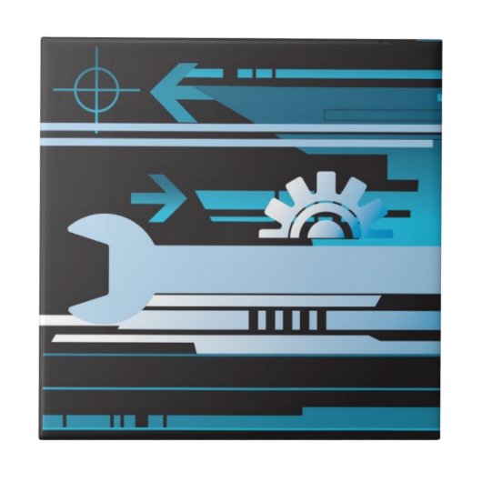 Technische halftone achtergrond 3 tegeltje (Voorkant)