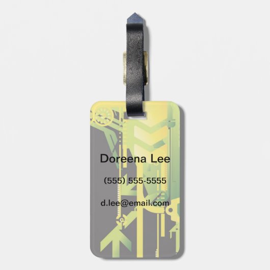 Technische halftone achtergrond 4 bagagelabel (Achterkant verticaal)