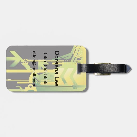 Technische halftone achtergrond 4 bagagelabel (Achterkant horizontaal)