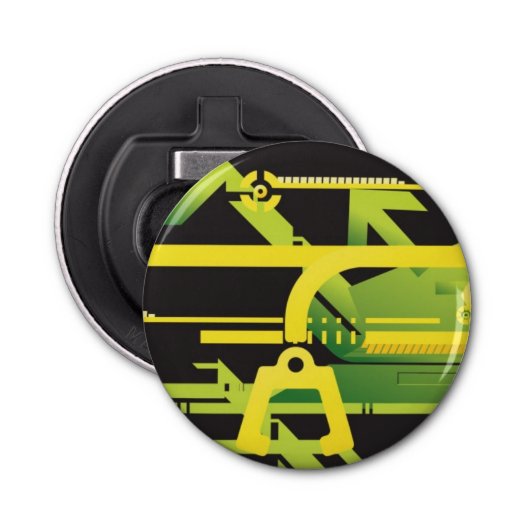 Technische halftone achtergrond 4 button flesopener (Voorkant)