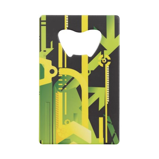 Technische halftone achtergrond 4 creditkaart flessenopener (Voorkant)