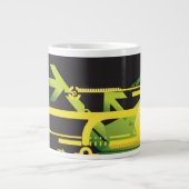 Technische halftone achtergrond 4 grote koffiekop (Voorkant)