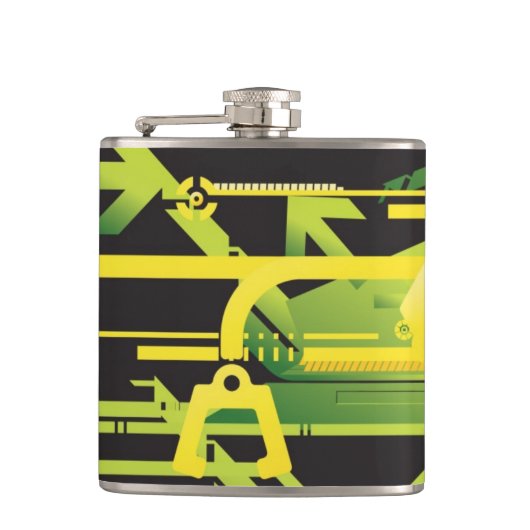 Technische halftone achtergrond 4 heupfles (Voorkant)