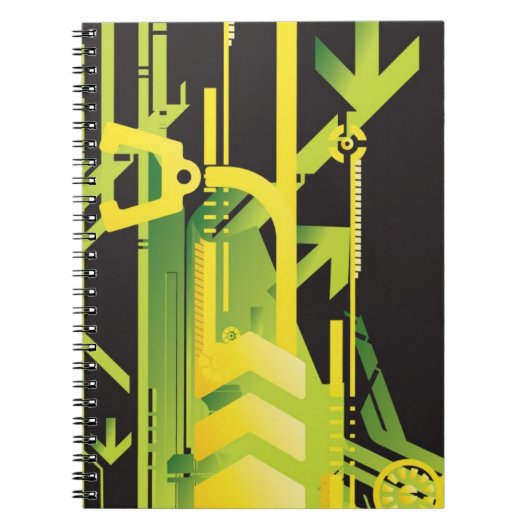 Technische halftone achtergrond 4 notitieboek (Voorkant)