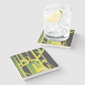 Technische halftone achtergrond 4 stenen onderzetter (Zijkant)