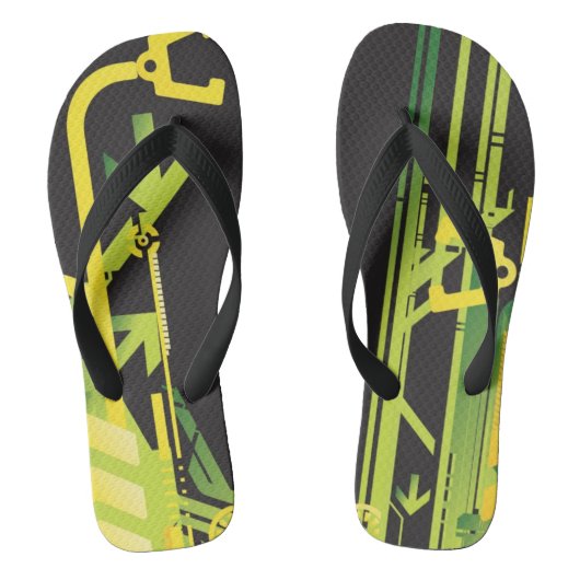 Technische halftone achtergrond 4 teenslippers (Voetbed)