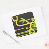 Technische halftone achtergrond 4 vierkante sticker (Envelop)