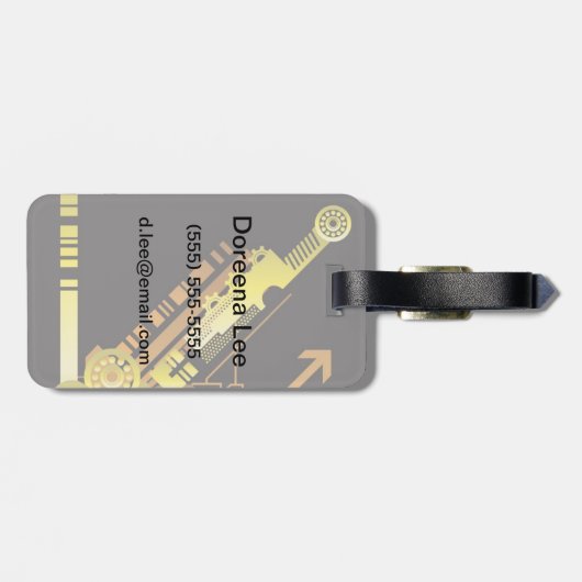 Technische halftone achtergrond 5 bagagelabel (Achterkant horizontaal)