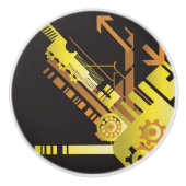 Technische halftone achtergrond 5 keramische knop (Voorkant)