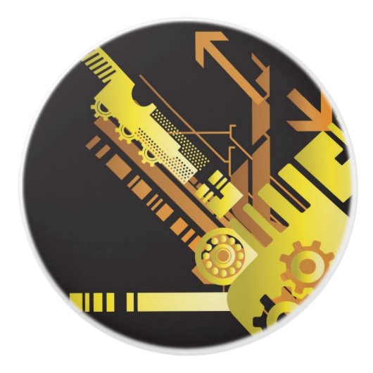 Technische halftone achtergrond 5 keramische knop (Voorkant)