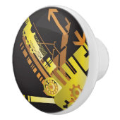 Technische halftone achtergrond 5 keramische knop (Rechts)