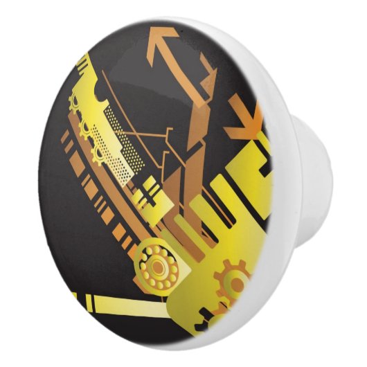 Technische halftone achtergrond 5 keramische knop (Rechts)