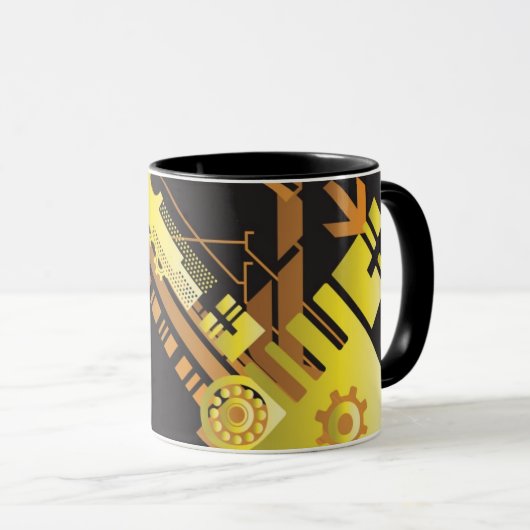 Technische halftone achtergrond 5 mok (Voorkant rechts)