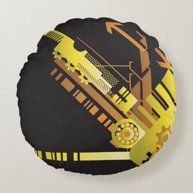 Technische halftone achtergrond 5 rond kussen (Voorkant)