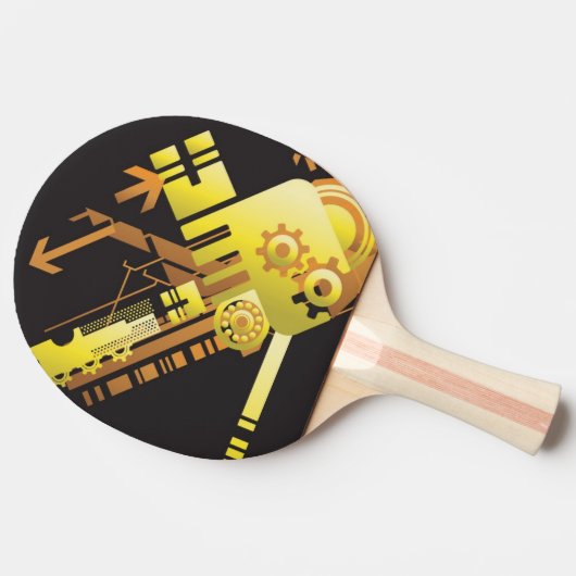 Technische halftone achtergrond 5 tafeltennisbatje (Zijkant)