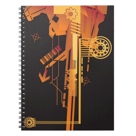 Technische halftone achtergrond 6 notitieboek (Voorkant)