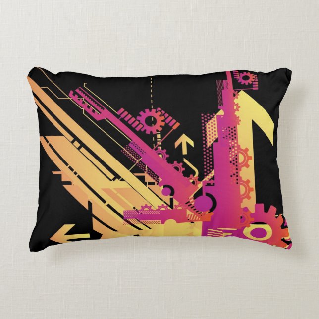 Technische halftone achtergrond 7 accent kussen (Voorkant)