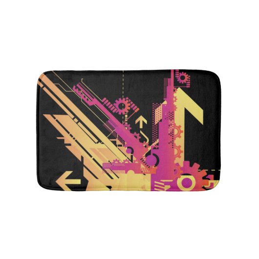 Technische halftone achtergrond 7 badmat (Voorkant)