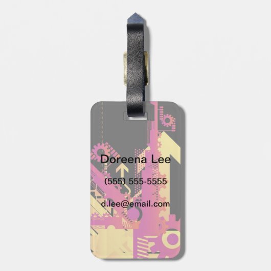 Technische halftone achtergrond 7 bagagelabel (Achterkant verticaal)