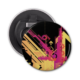 Technische halftone achtergrond 7 button flesopener